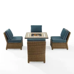 Bradenton 5pc Outdoor Wicker Armless Chair & Fire Table Set - Crosley -Sunnydaze Decor Store GUEST b63af2cd 9d6f 474f bcd9 3be62b58c4ff