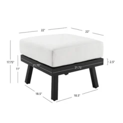 Linon Lark Aluminum Ottoman -Sunnydaze Decor Store GUEST b69806f6 ddc8 4792 8ed8 a7fb88d63737