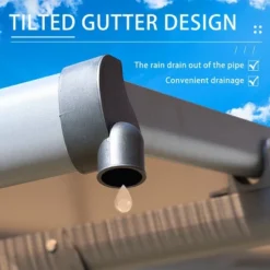 Aoodor Wall Mount Gazebo Outdoor Pergola Polycarbonate Gazebo Panels Canopy -Sunnydaze Decor Store GUEST b6c7584e 8386 4a4f 93eb 5d8d64dc0b7a