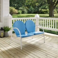 Griffith Outdoor Loveseat - Sky Blue - Crosley -Sunnydaze Decor Store GUEST b6f741a6 ceda 424b 8ade 7d649bc0b51b