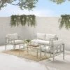 Ashford 4pc Outdoor Metal Conversation Set - Cream - Crosley -Sunnydaze Decor Store GUEST b7218eb5 cabe 4832 b470 18a3fa1304d0