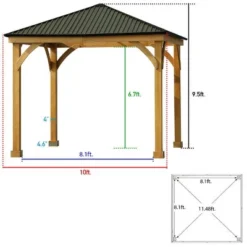 Aoodor Patio Solid Wooden Gazebo 10 X 10 Ft. Hardtop Roof For Garden 12 Aoodor Patio Solid Wooden Gazebo 10 X 10 Ft. Hardtop Roof For Garden -Sunnydaze Decor Store GUEST b7d43952 f82b 4c4b a187 019689a49cd1