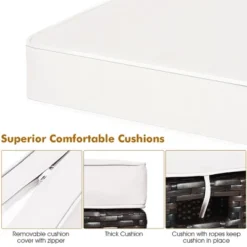 Costway 2PCS Patio Rattan Ottoman Cushioned Seat Beige -Sunnydaze Decor Store GUEST b7f958b2 648c 4371 8ac6 a3eda38fe592