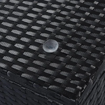 5pc Wicker Patio Sectional Seating Set With Cushions - Black/Blue - GODEER 18 5pc Wicker Patio Sectional Seating Set With Cushions - Black/Blue - GODEER - Image 16