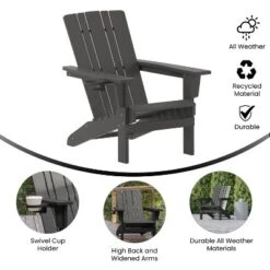Emma And Oliver Set Of 2 Adirondack Chairs With Cup Holders, Weather Resistant HDPE Adirondack Chairs 18 Emma And Oliver Set Of 2 Adirondack Chairs With Cup Holders, Weather Resistant HDPE Adirondack Chairs -Sunnydaze Decor Store GUEST b87c81f5 1de3 4b2b a36b 7c9a495ee720