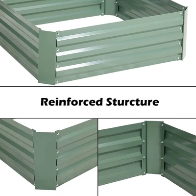 Aoodor Outdoor Raised Garden Bed Galvanized Steel Planter Box 4 Aoodor Outdoor Raised Garden Bed Galvanized Steel Planter Box - Image 2