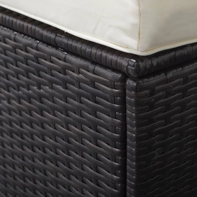 Venice 6pc Classic Outdoor Wicker Sectional Sofa With Seat And Back Cushion - Black - Vifah 6 Venice 6pc Classic Outdoor Wicker Sectional Sofa With Seat And Back Cushion - Black - Vifah - Image 4