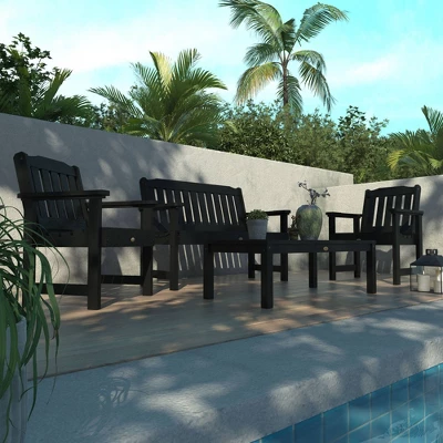 4pc Lehigh Garden Adirondack Conversation Patio Set - Highwood 3 4pc Lehigh Garden Adirondack Conversation Patio Set - Highwood