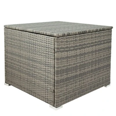 7pc Wicker Patio Seating Set With Storage Box - Gray - GODEER 14 7pc Wicker Patio Seating Set With Storage Box - Gray - GODEER - Image 12