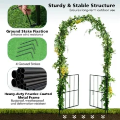 Costway Garden Arch Arbor Trellis With Gate 7.5 Ft Patio Archway Pergola For Wedding -Sunnydaze Decor Store GUEST b970d1b5 4764 4477 8a3a 4f28cc8b44cd