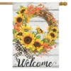 Sunflower Fall Wreath Welcome House Flag Autumn Floral 28" X 40" Briarwood Lane -Sunnydaze Decor Store GUEST b9bd7519 ca05 454f 8966 59ec1015df55