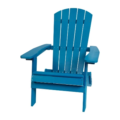 Merrick Lane Set Of Two Folding Adirondack Patio Chairs With Matching Outdoor Side Table 6 Merrick Lane Set Of Two Folding Adirondack Patio Chairs With Matching Outdoor Side Table - Image 4