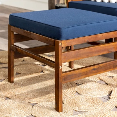 3pc Modular Acacia Wood Patio Chat Set With Cushions - Saracina Home 7 3pc Modular Acacia Wood Patio Chat Set With Cushions - Saracina Home - Image 5