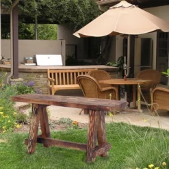 Wooden Garden Patio Bench Brown - The Urban Port 11 Wooden Garden Patio Bench Brown - The Urban Port -Sunnydaze Decor Store GUEST bb049454 38a2 4ccf bd37 d2c29116a8fa