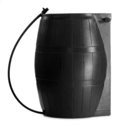 FCMP Outdoor 50-Gallon BPA Free Flat Back Home Rain Catcher Water Storage Collection Barrel For Watering Outdoor Plants & Gardens, Black (2 Pack) -Sunnydaze Decor Store GUEST bb1fd119 ee84 46b7 8ddf 8743a8ca2d60