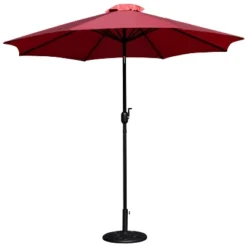 Emma And Oliver Bundled Set - 9 FT Round Umbrella & Universal Cement Waterproof Base -Sunnydaze Decor Store GUEST bb3c5d48 0f07 4083 8ce5 723a92153823