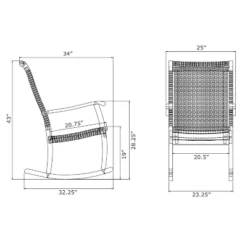 Clayton Solid Wood & Wicker Outdoor Rocking Chair - Cambridge Casual -Sunnydaze Decor Store GUEST bb5bbb21 7038 4204 8617 04aa5657d3b4