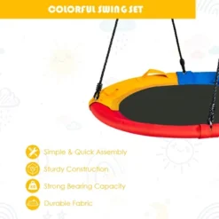 Costway 40'' Saucer Tree Swing Outdoor Round Platform Swing W/ Pillow & Handle -Sunnydaze Decor Store GUEST bba2cc88 431d 4c29 9956 6333120a9dce