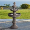 John Timberland Italian Style 3 Tier Outdoor Floor Water Fountain With Light LED 43" High Gray Faux Stone Garden Patio Backyard -Sunnydaze Decor Store GUEST bbd758a8 0144 4d09 8b2f dec62d0f02d9