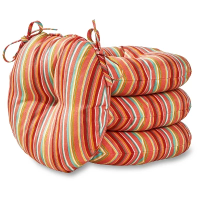 4pk 15" Coastal Stripe Outdoor Bistro Chair Cushions - Kensington Garden 8 4pk 15" Coastal Stripe Outdoor Bistro Chair Cushions - Kensington Garden - Image 6