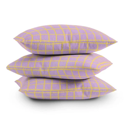 Maria Creative Windowpane Outdoor Throw Pillow Lavender/Lemon - Deny Designs 4 Maria Creative Windowpane Outdoor Throw Pillow Lavender/Lemon - Deny Designs - Image 2