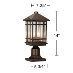 Kathy Ireland Sierra Craftsman Rustic Farmhouse Outdoor Post Light Rubbed Bronze 14" Seedy Glass For Exterior Barn Deck House Porch Yard Patio Home -Sunnydaze Decor Store GUEST bc5840f6 8580 4b55 bd9c de5e7f05a829
