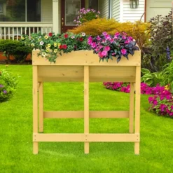 Costway Raised Wooden V Planter Elevated Vegetable Flower Bed Free Standing Planting With Liner -Sunnydaze Decor Store GUEST bc678e5a 0309 470a 8dbe 697d9a4078b0