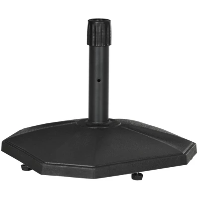 Outsunny 48lbs Patio Umbrella Base, Concrete, 18" Outdoor Umbrella Stand Holder For Parasol Poles 1.25", 1.34", And 1.5" Dia, Black 5 Outsunny 48lbs Patio Umbrella Base, Concrete, 18" Outdoor Umbrella Stand Holder For Parasol Poles 1.25", 1.34", And 1.5" Dia, Black - Image 3