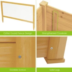 Costway Raised Garden Bed Wooden Garden Box With 9 Grids & Critter Guard Fence -Sunnydaze Decor Store GUEST bcc936fe 713c 4d20 99a5 4befe3e5ffc8