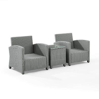 Bradenton 3pc Outdoor Wicker Seating Set With Side Table & 2 Arm Chairs - Crosley 8 Bradenton 3pc Outdoor Wicker Seating Set With Side Table & 2 Arm Chairs - Crosley - Image 6