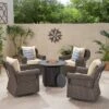 Amaya 5pc Outdoor 4 Wicker Swivel Chair & Fire Pit Set - Dark Brown/Beige/Matte Black - Christopher Knight Home 2 Amaya 5pc Outdoor 4 Wicker Swivel Chair & Fire Pit Set - Dark Brown/Beige/Matte Black - Christopher Knight Home -Sunnydaze Decor Store GUEST bd340b27 e304 4c77 bfb4 bb979d57a398