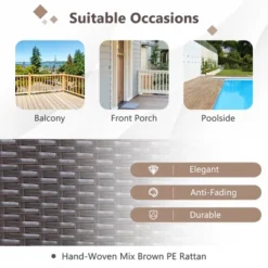 Costway 3PCS Patio Rattan Wicker Rocking Chairs Table Bistro Set Cushioned Rocker Garden -Sunnydaze Decor Store GUEST bdc8abb8 844e 4ed8 950b 31d4ce754106