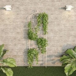 Garden Trellis- For Climbing Plants- Decorative Flower Stem Metal Panel-For Vines, Roses, Vegetable Plants & Flowers By Pure Garden (Antique White) -Sunnydaze Decor Store GUEST bddf3dd2 f180 4e8b a22d f9cd3aeb702e