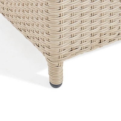 2pk All-Weather Wicker Canaan Outdoor Square Stools With Cushions Brown - Alaterre Furniture 8 2pk All-Weather Wicker Canaan Outdoor Square Stools With Cushions Brown - Alaterre Furniture - Image 6