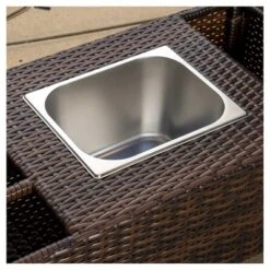 Bahama Wicker Bar Cart - Brown - Christopher Knight Home -Sunnydaze Decor Store GUEST be2a4dbb ecb3 402c 826f 91453bcea04c