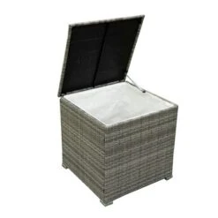 4pc Wicker Patio Seating Set With Cushions - Gray/Beige - GODEER -Sunnydaze Decor Store GUEST be3f7592 f0a2 4c74 b29e c1fe35167a75