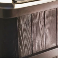 FCMP Outdoor WG4000 45 Gallon Wood Grain Outdoor Home Rain Water Catcher Barrel Flat Back Container With Spigots And Mesh Screen, Brown -Sunnydaze Decor Store GUEST be63cbdf ff02 4180 a546 08398fa3d116