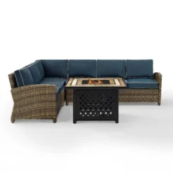 Bradenton 5pc Outdoor Wicker Sectional Set With Fire Table - Crosley -Sunnydaze Decor Store GUEST be92909c feab 4314 93ad f01092aa9205