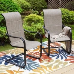 7pc Patio Set With Steel Expandable Table & Metal Padded Sling C-Spring Arm Chairs - Captiva Designs -Sunnydaze Decor Store GUEST beb5511a 5ed7 4b30 8785 e17f3392aafd