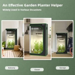 Costway 36''x20''x63'' Mylar Hydroponic Grow Tent W/Observation Window & Floor Tray GrayBlack -Sunnydaze Decor Store GUEST bed10179 5f37 4115 b788 b0ad8b155fb3