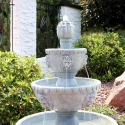 Sunnydaze Decor Sunnydaze 53"H Electric Fiberglass And Resin 4-Tier Lion Head Design Outdoor Water Fountain -Sunnydaze Decor Store GUEST bf19fd9e 0b76 40e3 a026 49cca8e68612