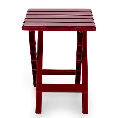 Camco 51684 Portable Indoor Outdoor Camping Picnic Beach Pool Regular Adirondack Plastic Resin Folding Side Table, Red 3 Camco 51684 Portable Indoor Outdoor Camping Picnic Beach Pool Regular Adirondack Plastic Resin Folding Side Table, Red