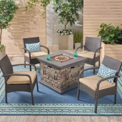 Christopher Knight Home 5pc Cordoba Wrought Iron Outdoor Patio Fire Pit Furniture Set With Club Chairs 14 Christopher Knight Home 5pc Cordoba Wrought Iron Outdoor Patio Fire Pit Furniture Set With Club Chairs -Sunnydaze Decor Store GUEST bf48021e c56a 442d be10 f46eaf58a796