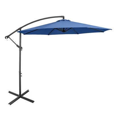Costway 10 FT Patio Offset Umbrella W/8 Ribs Cross Base Tilt 14 Costway 10 FT Patio Offset Umbrella W/8 Ribs Cross Base Tilt - Image 12