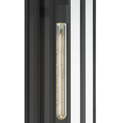 Possini Euro Design Jericho Modern Outdoor Wall Light Fixture Textured Black Steel 28" Clear Glass For Post Exterior Barn Deck House Porch Yard Patio 4 Possini Euro Design Jericho Modern Outdoor Wall Light Fixture Textured Black Steel 28" Clear Glass For Post Exterior Barn Deck House Porch Yard Patio - Image 2