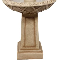 Sunnydaze Decor Sunnydaze 28"H Electric Polyresin 2-Tier Beveled Flower Outdoor Bird Bath Water Fountain -Sunnydaze Decor Store GUEST bfc5a07d dc01 467e a0ed a75875c7c8b4