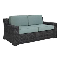 Beaufort Outdoor Wicker Loveseat - Mist - Crosley 13 Beaufort Outdoor Wicker Loveseat - Mist - Crosley -Sunnydaze Decor Store GUEST c12ea0d4 e583 4bb1 94e5 3cad0a11d16c