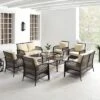 Tribeca 8pc Outdoor Wicker Conversation Set - Sand/Brown - Crosley -Sunnydaze Decor Store GUEST c158b83f 0621 49a2 8103 6371e4a63f37