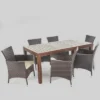 Lincoln 7pc Acacia Wood & Wicker Patio Dining Set - Dark Brown - Christopher Knight Home -Sunnydaze Decor Store GUEST c1e3f069 c0a8 4ed8 90ff 0c3dafdfddcf
