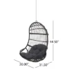 Richards Outdoor/Indoor Wicker Hanging Chair With 8 Foot Chain (No Stand) - Gray/Dark Gray - Christopher Knight Home -Sunnydaze Decor Store GUEST c22b0706 a19f 4a81 b202 62820d87b310